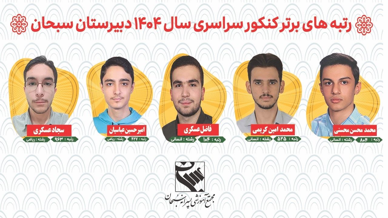 نفرات برتر کنکور سراسری سال 1404